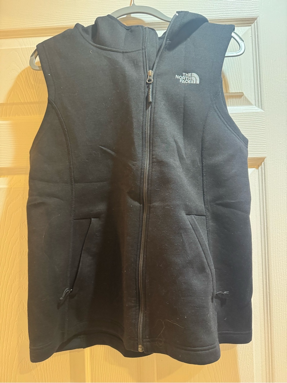The North Face Black Sleeveless Fleece Vest with Hood